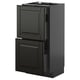 Black METOD kitchen cabinet with two drawers and one shelf, sleek design, durable materials.