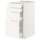 A white METOD kitchen unit with four drawers. The clean design smooth-running drawers with a sleek finish.