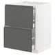 Modern kitchen cabinet: METOD with dark grey voxtorp fronts, two drawers, sleek design.