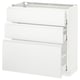 White modern kitchen unit, METOD system, featuring sleek drawers and a minimalist design.