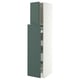 METOD / MAXIMERA Hc w p-o func 1dr/4drw, white/Aspudden dark grey-green, 40x60x200 cm