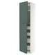 METOD / MAXIMERA Hi cab w 2 doors/4 drawers, white/Aspudden dark grey-green, 60x60x240 cm