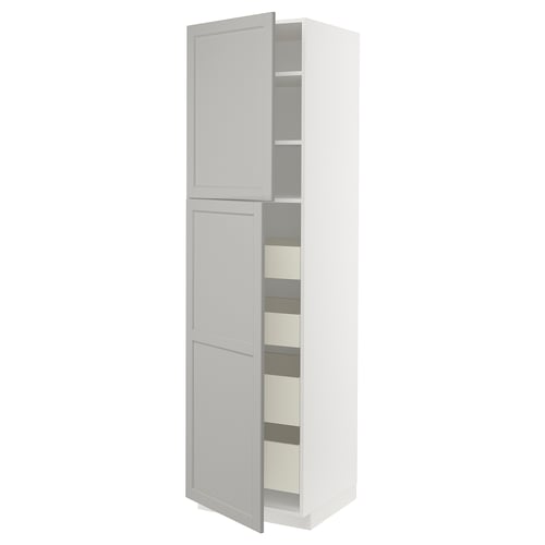 METOD kitchen cabinet, light gray, wood, rectangular, traditional design with beveled edges.