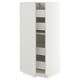 METOD / MAXIMERA High cabinet with drawers, white/Aspudden light grey, 60x60x140 cm