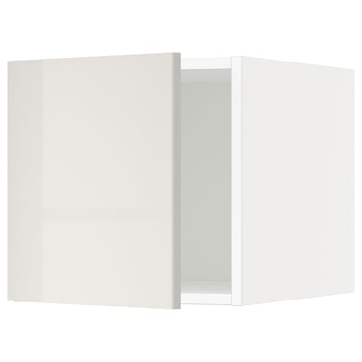 A modern, grey high-gloss kitchen cabinet from the METOD system. Its rectangular, with a sleek design and a smooth finish.