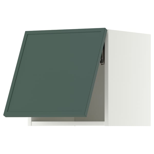 METOD Wall cabinet horizontal, white/Aspudden dark grey-green, 40x40 cm