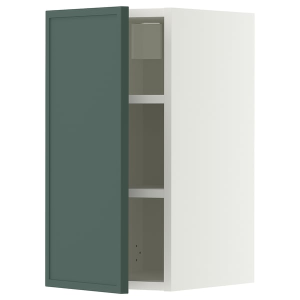 METOD Wall cabinet with shelves, white/Aspudden dark grey-green, 30x60 cm