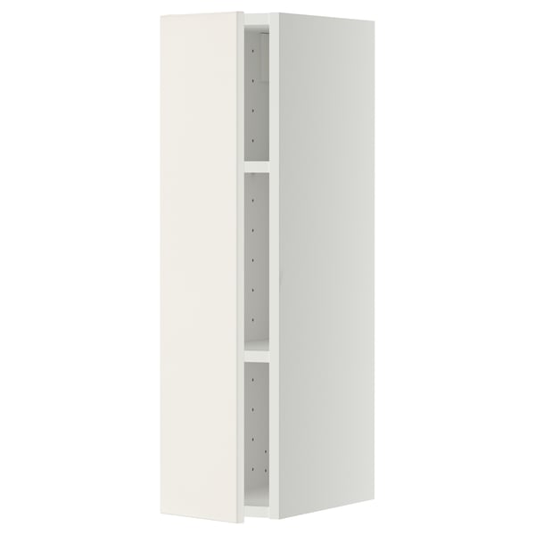 A white METOD kitchen cabinet with a sleek, modern design. It stands upright with a rectangular, smooth finish.