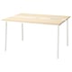 A MITTZON rectangular conference table with a light wooden top and white metal legs, designed for business use.
