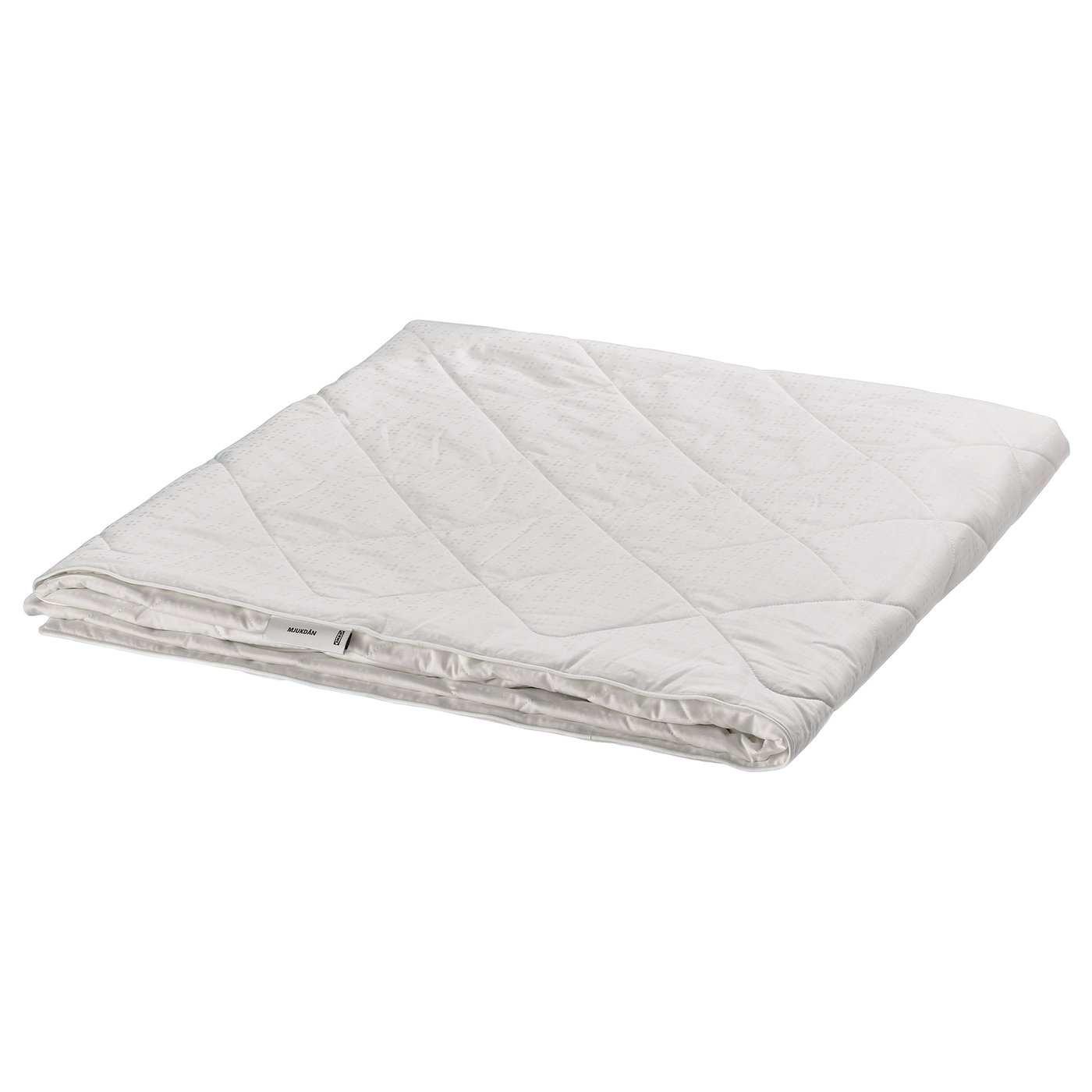 White MJUKDÅN duvet with cotton cover and silk filling.