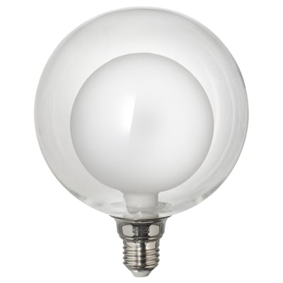 Led globe light bulb, double-layered glass, warm light.