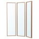 Three NISSEDAL light brown mirrors, tri-fold, safe glass, ideal for outfits.