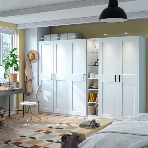White PAX wardrobe in bedroom