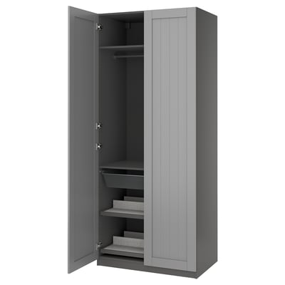 PAX / GULLABERG Wardrobe combination, dark grey/grey, 100x60x236 cm