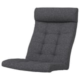 Dark grey POÄNG cushion, tufted, for armchair or rocker, recycled fabric.