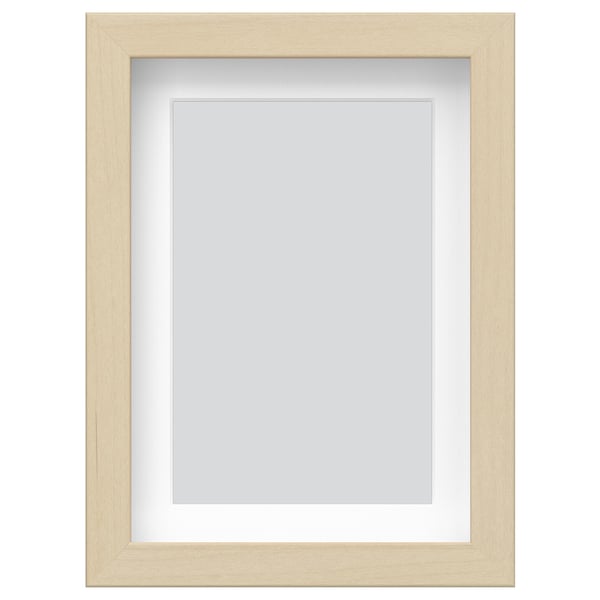 RÖDALM frame, light brown, rectangular, simple design, with mount, hang or stand.