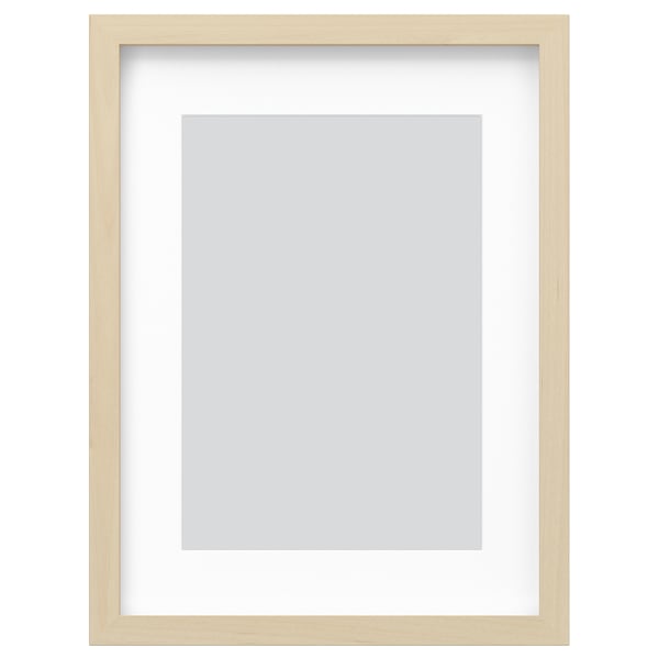 RÖDALM frame, light wood, rectangle, minimalist design, with mat.