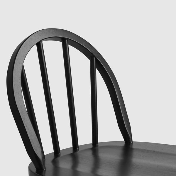 SKOGSTA Bar stool with backrest, counter height black, 62 cm