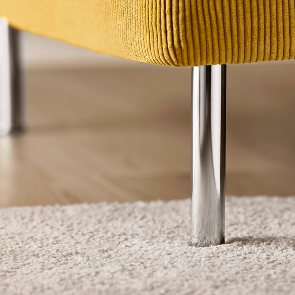 SÖDERHAMN 2-seat sofa with chaise longue, Kelinge dark yellow