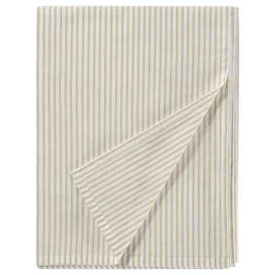 Striped beige SOLFIBBLA bedsheet, rectangular, cotton blend.