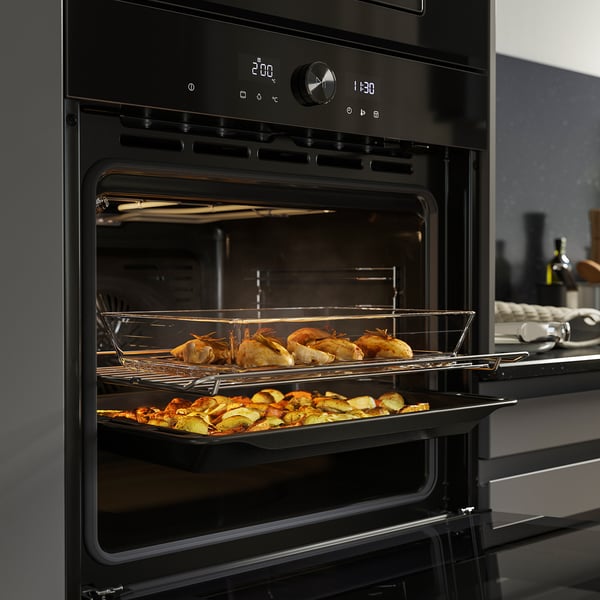 SPJUTBO True fan oven, Grill function black/IKEA 500