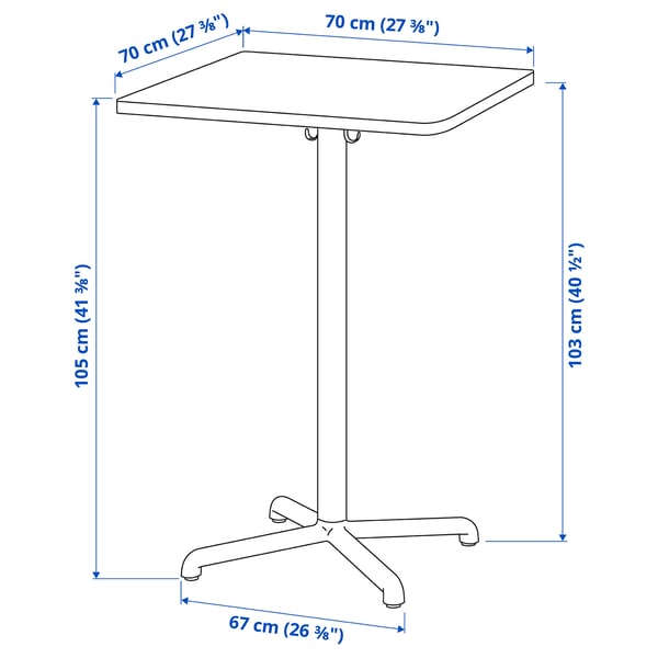 Illustration with measurements for the product: STENSELE.
