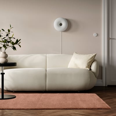 STOENSE Rug, low pile, pale pink, 133x195 cm