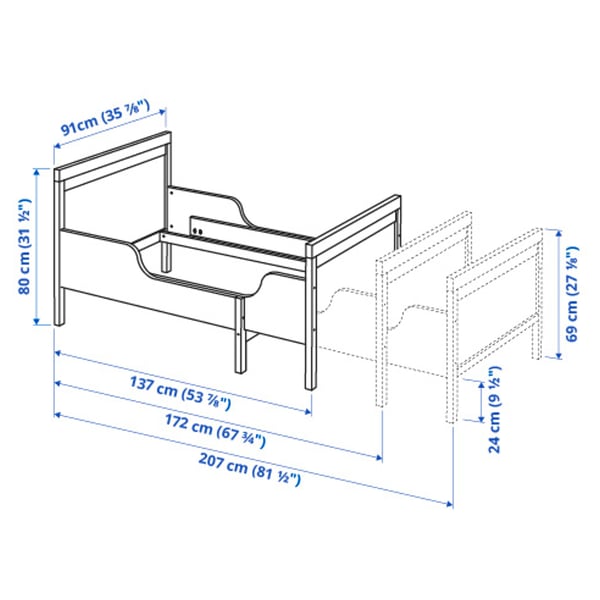 Illustration with measurements for the product: SUNDVIK.