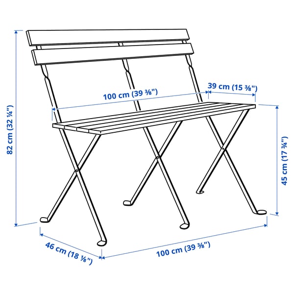 Illustration with measurements for the product: TÄRNÖ.