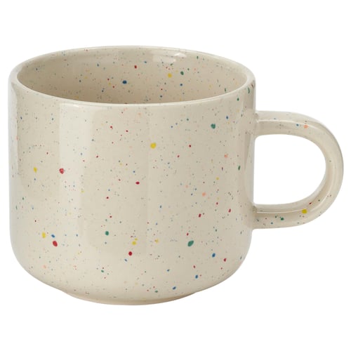 TOBISFISK Mug, patterned/beige, 50 cl