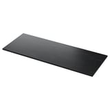 Black countertop, modern, marble pattern.