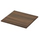 Dark brown wooden countertop, rectangular, grain-patterned, smooth surface.