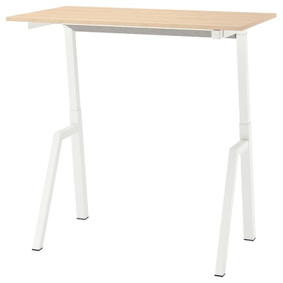 TROTTEN Desk sit/stand, electric ash effect/white, 120x70 cm