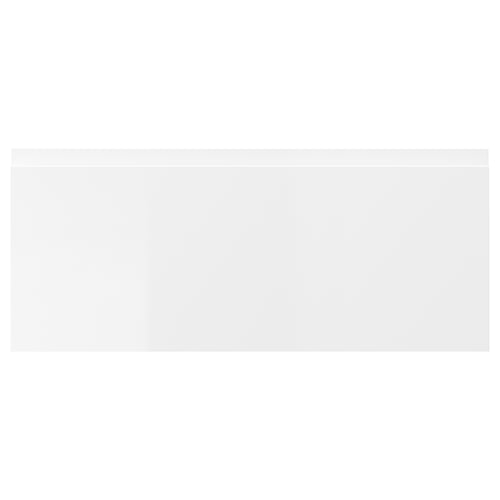 Västervik high-gloss drawer unit in white, particleboard & plastic, rectangular shape.
