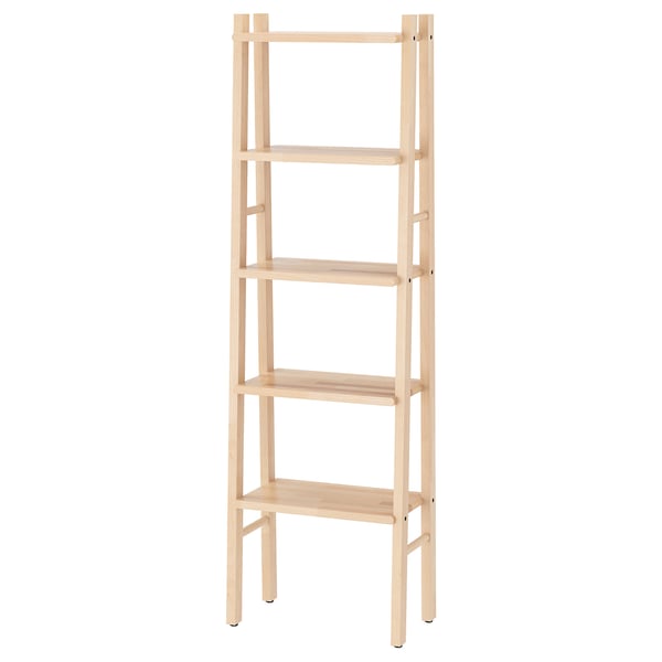 VILTO light birch shelf unit, tall, slim, ladder-shaped design.