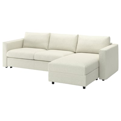 VIMLE 3-seat sofa-bed with chaise longue, Gunnared beige