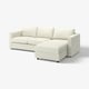 Modern light-colored l-shaped sectional sofa with clean lines and removable cushions.