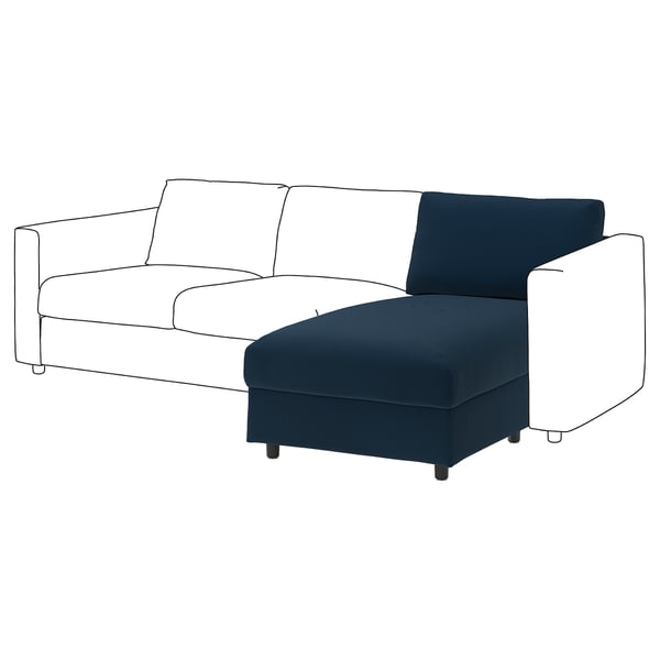 VIMLE Chaise longue section, Kelinge dark blue