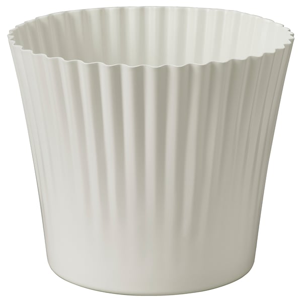 Ribbed white planter