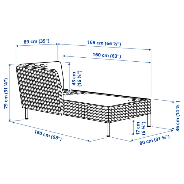 Illustration with measurements for the product: VITTSKÄR.