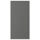 A grey, rectangular cabinet door with a smooth, minimalist design. It integrated handles and is part of the VOXTORP series.