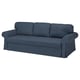 VRETSTORP blue sofa-bed, sleek design, 3-seater, modern, navy blue, fabric, rolling arms, 10-yr warranty.