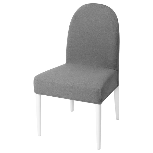 Hall valgete jalgadega ÄSPHULT toolikteer, mis sobib erinevatele söögitoolidele, lisades kaitset ja stiili.