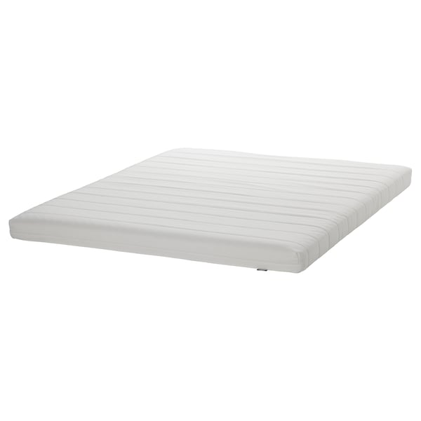 Valge ÅFJÄLL poroloonmadrats, ristkülikukujuline, tepitud kattega.