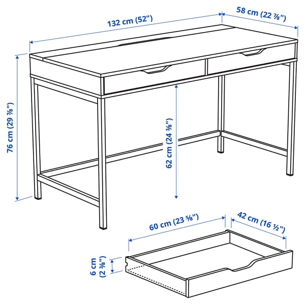 Illustratsioon toote mõõtudega: ALEX.