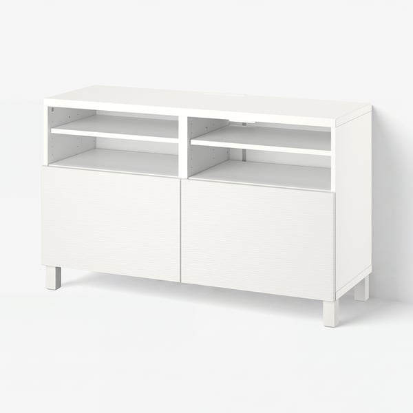 BESTÅ Ustega telerialus, valge/Laxviken/Stubbarp valge, 120x42x74 cm