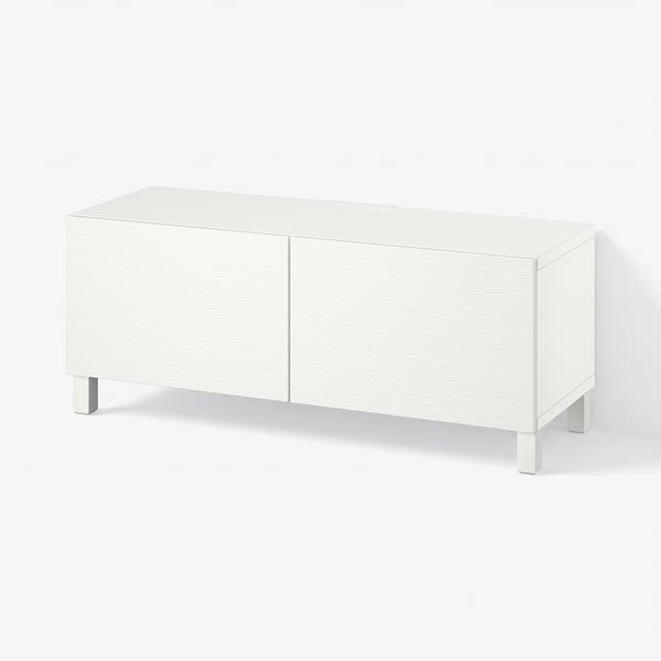 BESTÅ Ustega telerialus, valge Laxviken/Stubbarp/valge, 120x42x48 cm