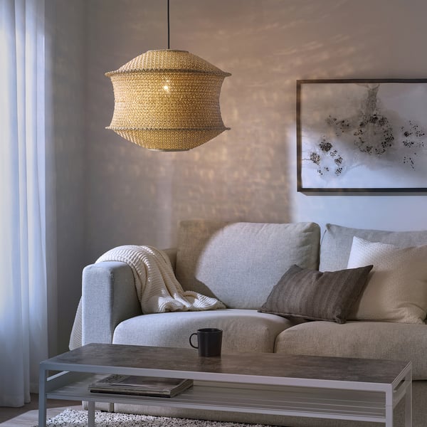 BLÅSTÅNG / HAVSDJUP Laelamp, beež/must, 45 cm