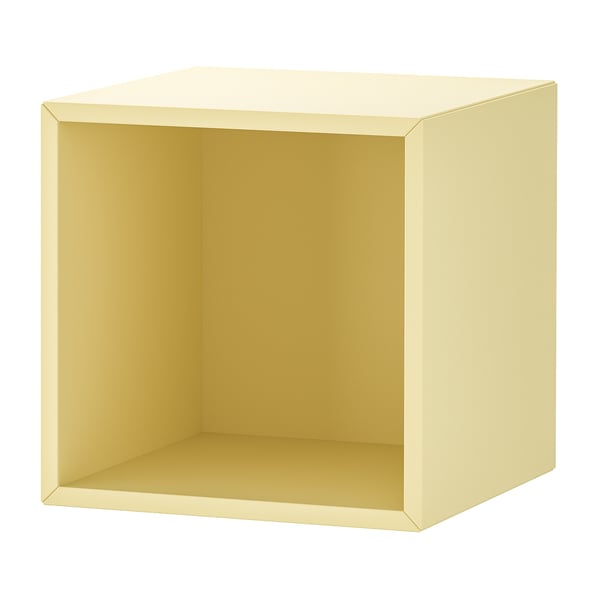 Ikea EKET kuubik kollane, ruudukujuline, avatud panipaik.