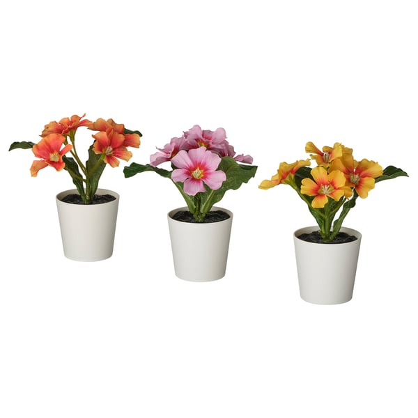 FEJKA Kunsttaim potis, tuppa/õue/varretu priimula erinevad värvid, 6 cm